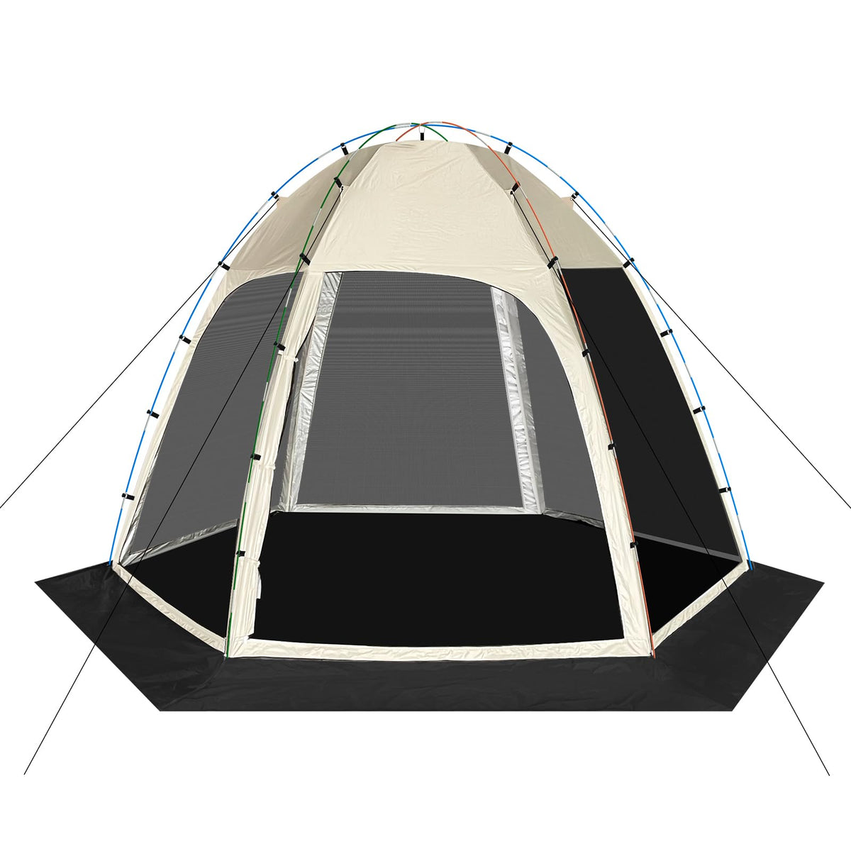 Siebwin screen tent front view shows the spacious 11.8x11.8 footprint for gatherings