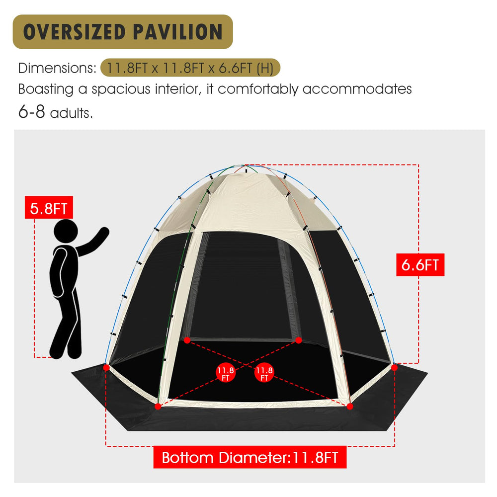 Siebwin removable ground cloth detail illustrates floor protection during use