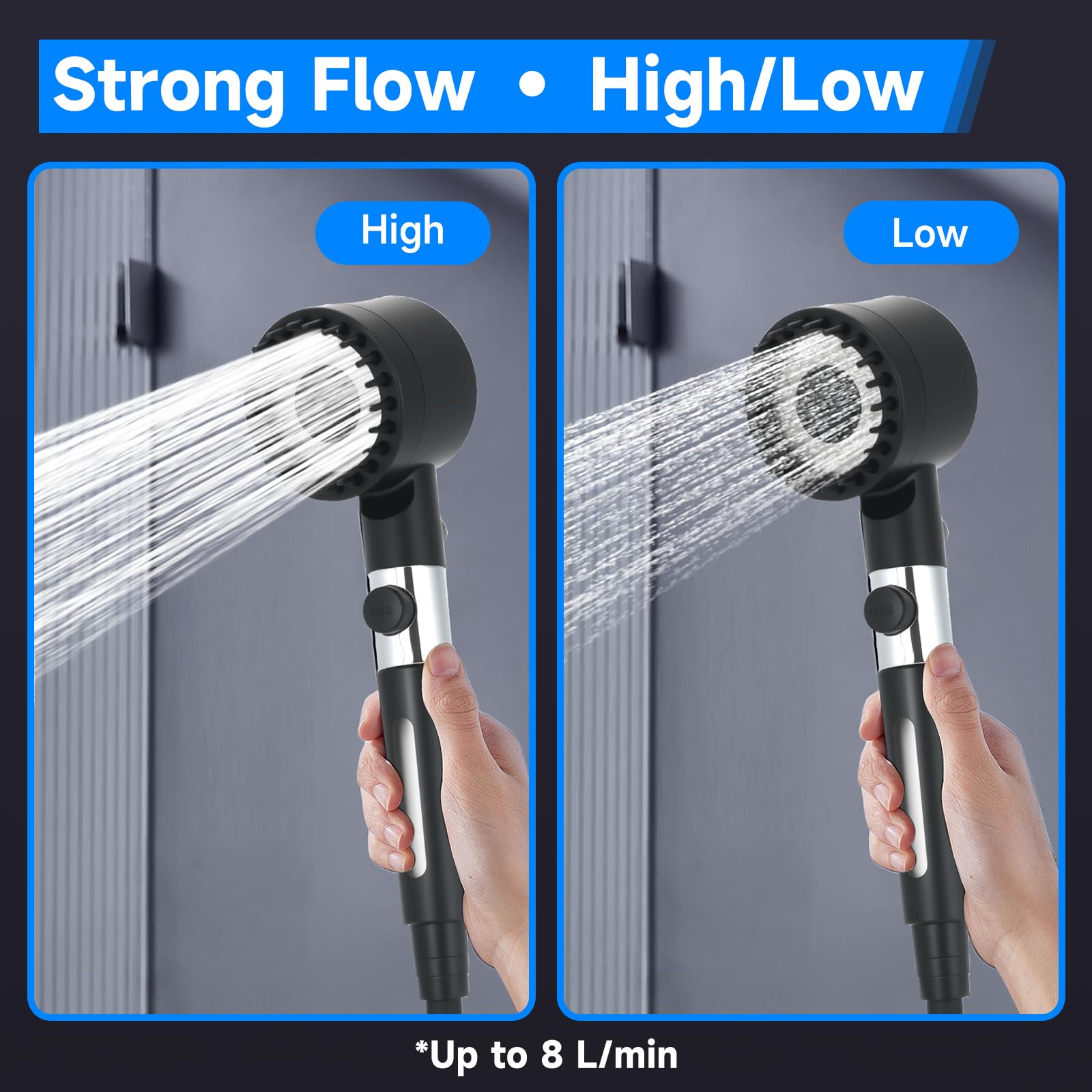 SIECCY portable shower 8 LPM water flow for quick rinses during camping