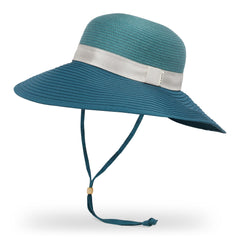 Siena Hat Bluestone side profile with wide brim