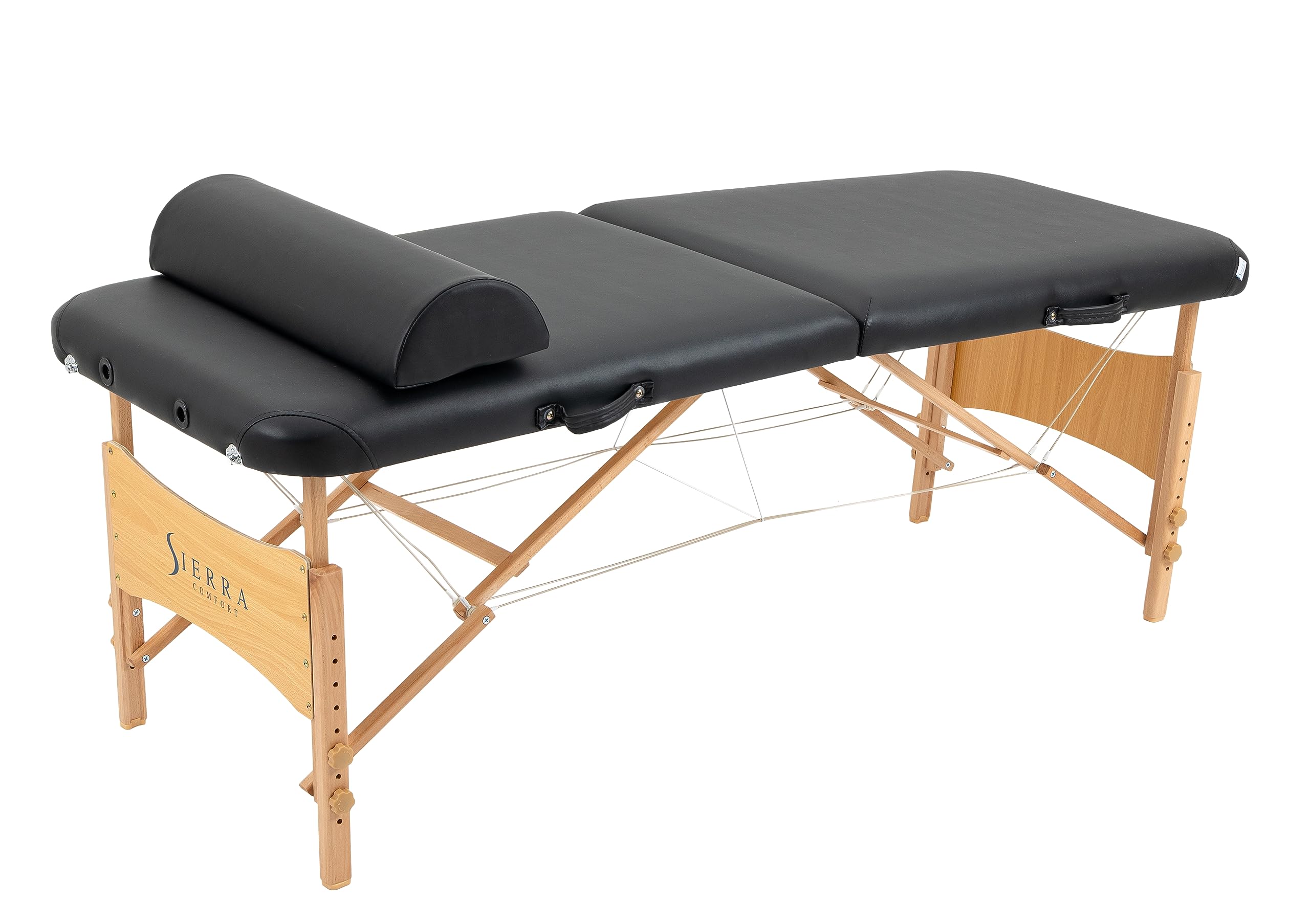 Sierra Comfort Oversized Half Bolster black, front view, ideal for limb support