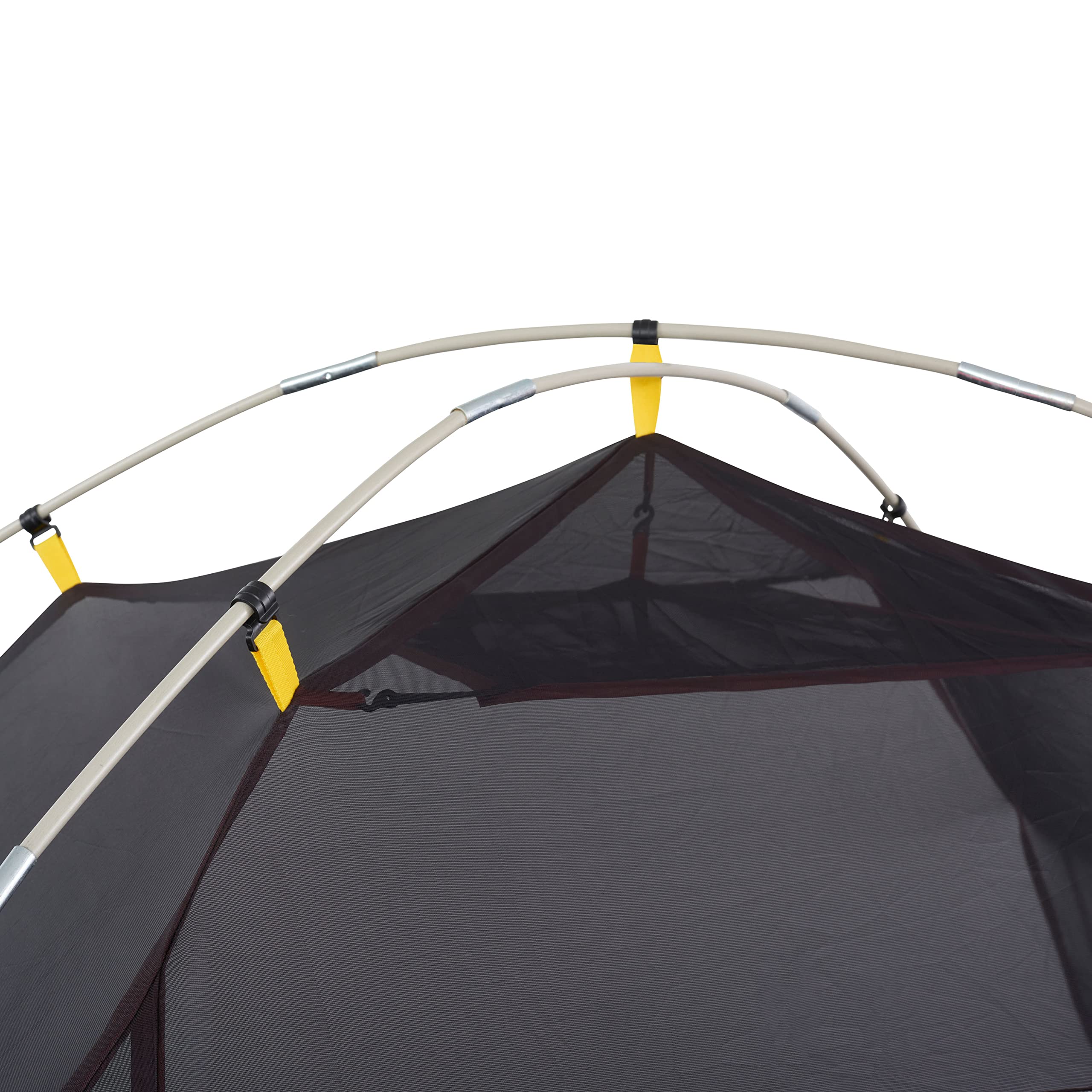 Sierra Designs Alpenglow 4P tent family camping at a campsite with shade.