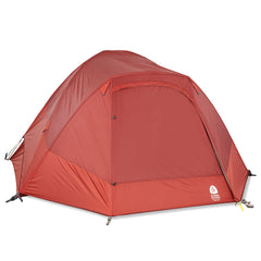 Sierra Designs Alpenglow 4P tent pitched for quick setup during a family camping trip.