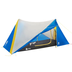 Sierra Designs High Route 1P tarp setup for ultralight thru-hiking versatility.