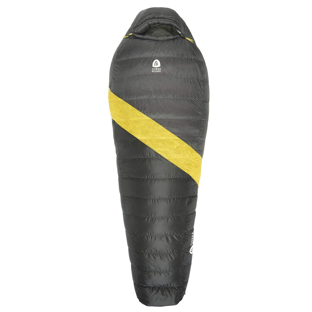 Sierra Designs Nitro sleeping bag closed with zipper highlighting streamlined warmth