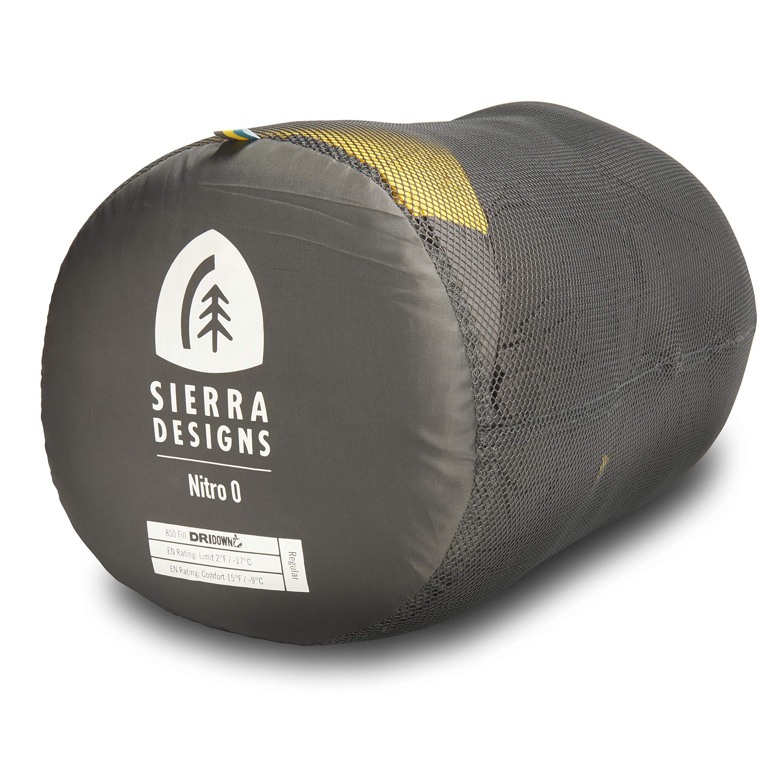 Sierra Designs Nitro sleeping bag close-up of down insulation and quilting
