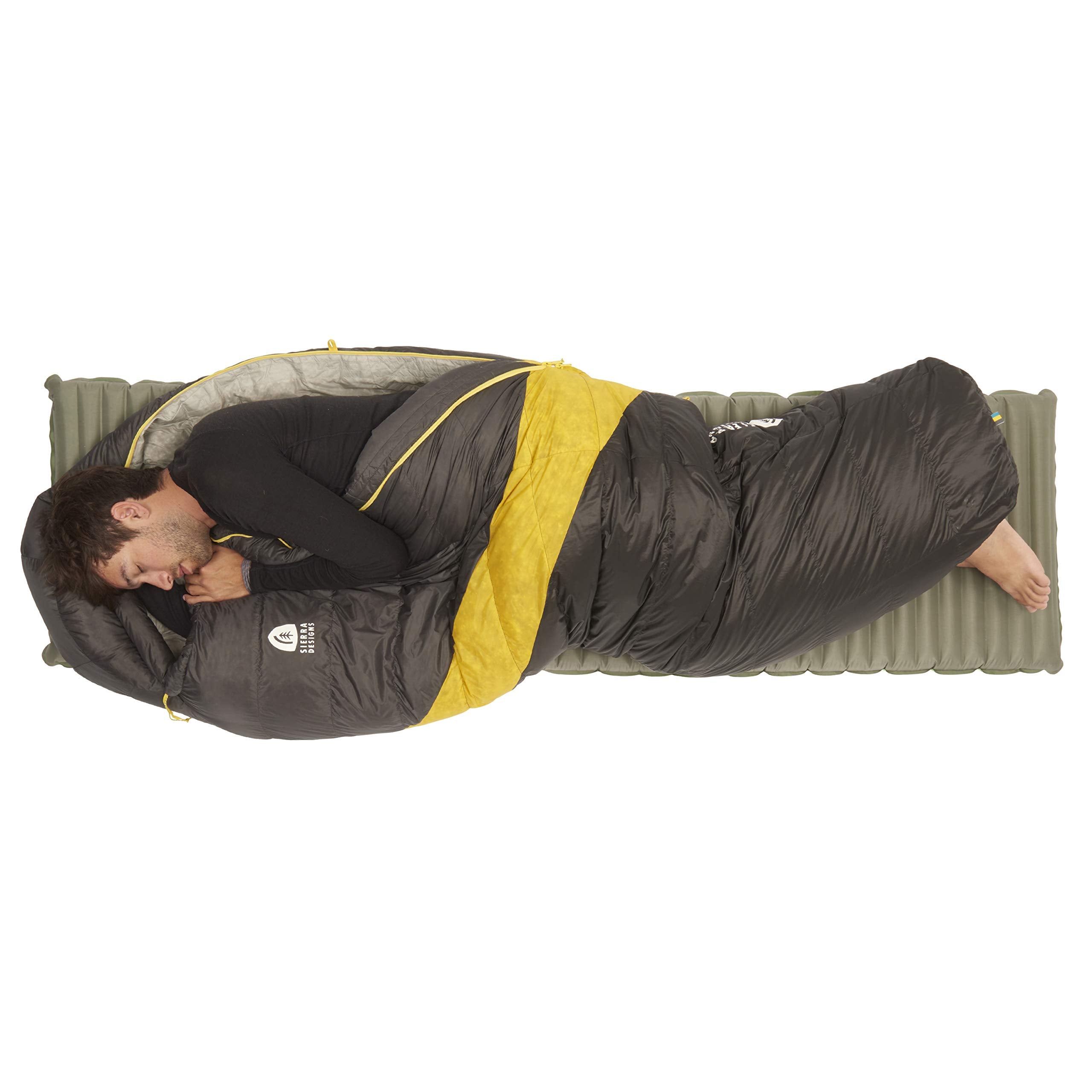 Sierra Designs Nitro sleeping bag hood with drawcord sealing warmth