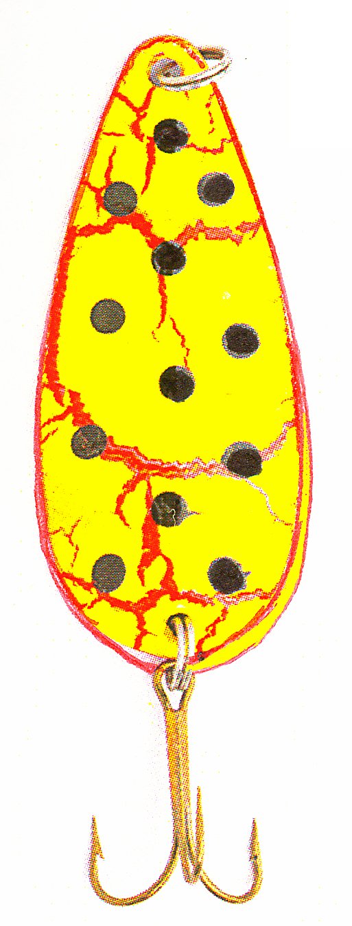 Sierra Spoon bleeding chartreuse with black dot lure for high-visibility bass fishing