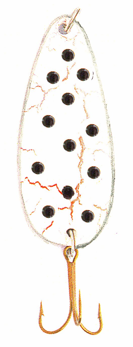 Sierra Spoon Lure Bleeding White/Black Dot, 7/8-Ounce