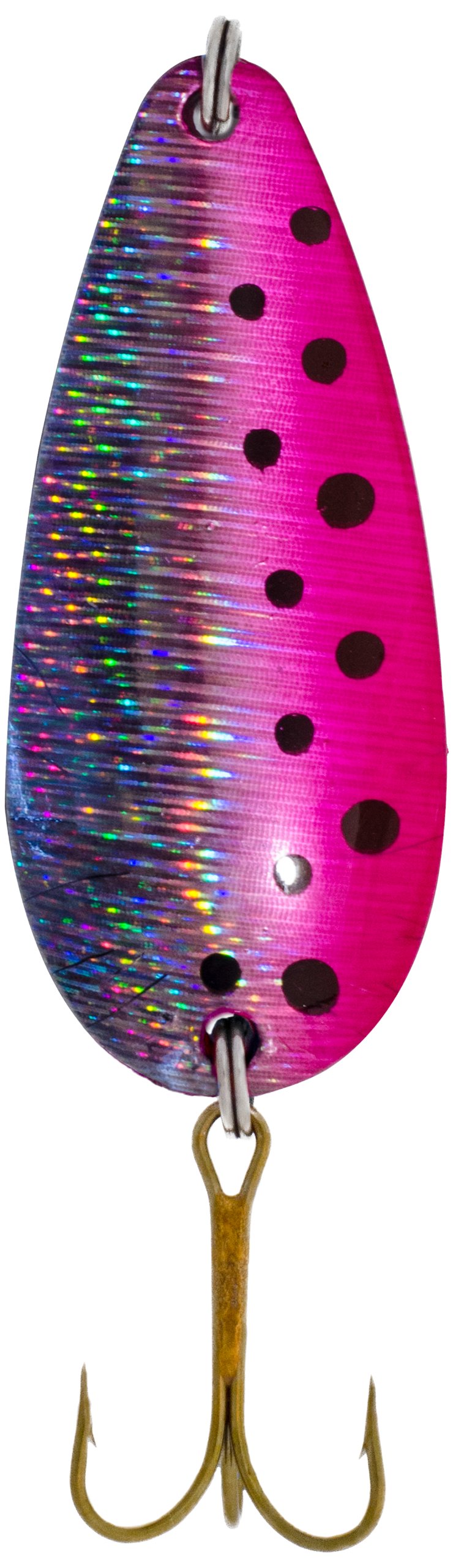 Sierra Spoon pink hologram black dot lure for precise casts and visual appeal