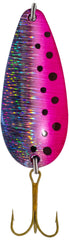 Sierra Spoon pink hologram black dot lure for precise casts and visual appeal