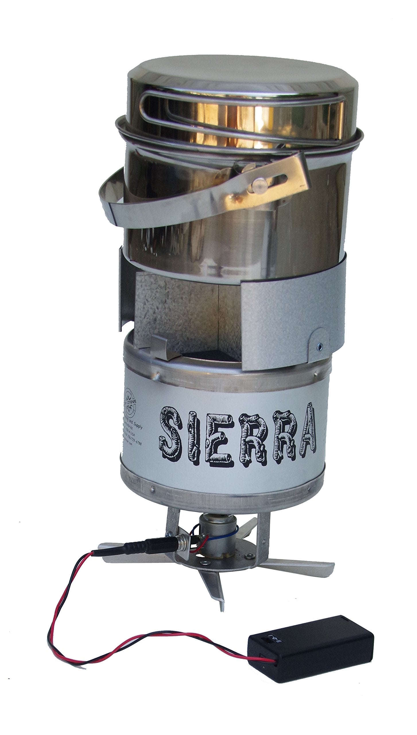 Sierra Stove with complete upgrade kit ready for campsite cooking.