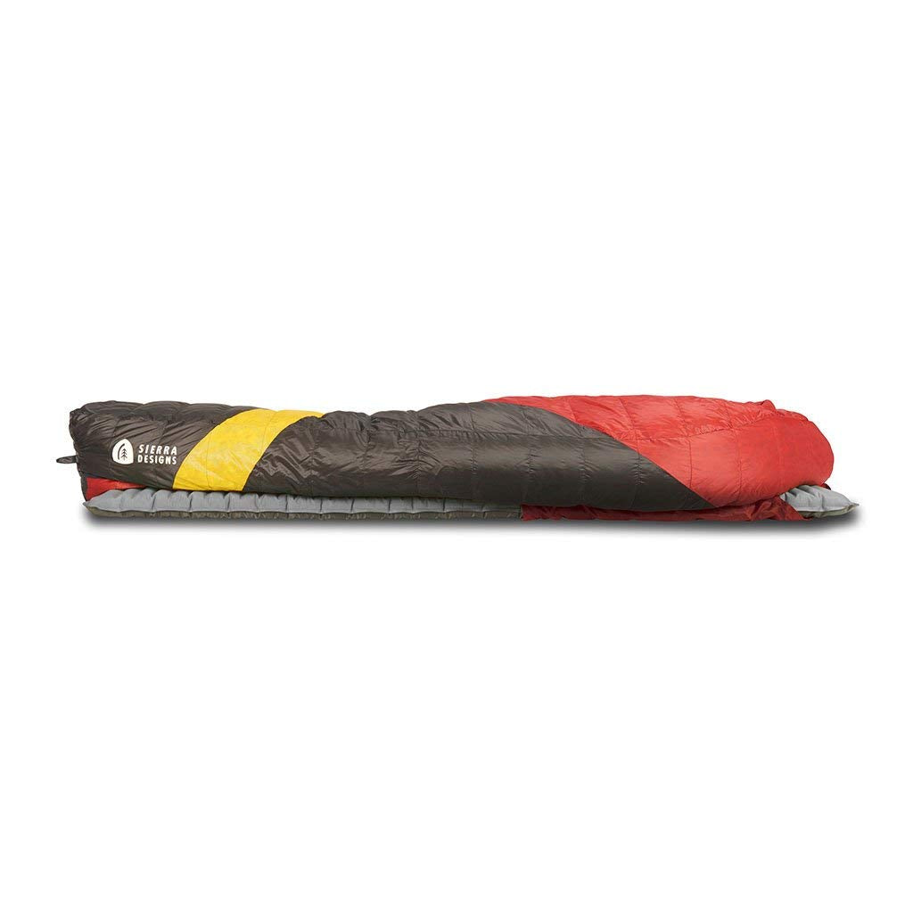 Sierra Designs Cloud 20 Degree DriDown sleeping bag, insulated shoulder pocket preserves core warmth.