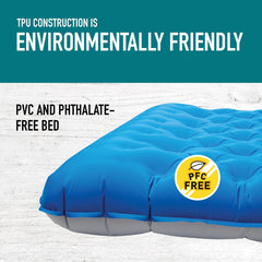 Sierra Designs air mattress with built-in pump enables quick, cordless inflation.