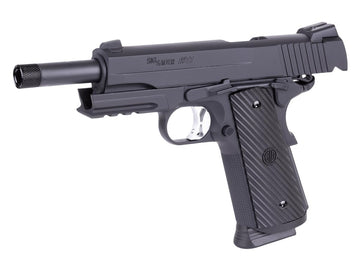 Sig Sauer 1911 TACOPS airgun full blowback action delivers a realistic feel.