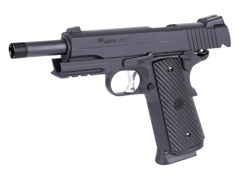 Sig Sauer 1911 TACOPS airgun full blowback action delivers a realistic feel.