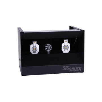 Sig Sauer Dual Shooting Gallery left target with durable all-metal frame for consistent practice.
