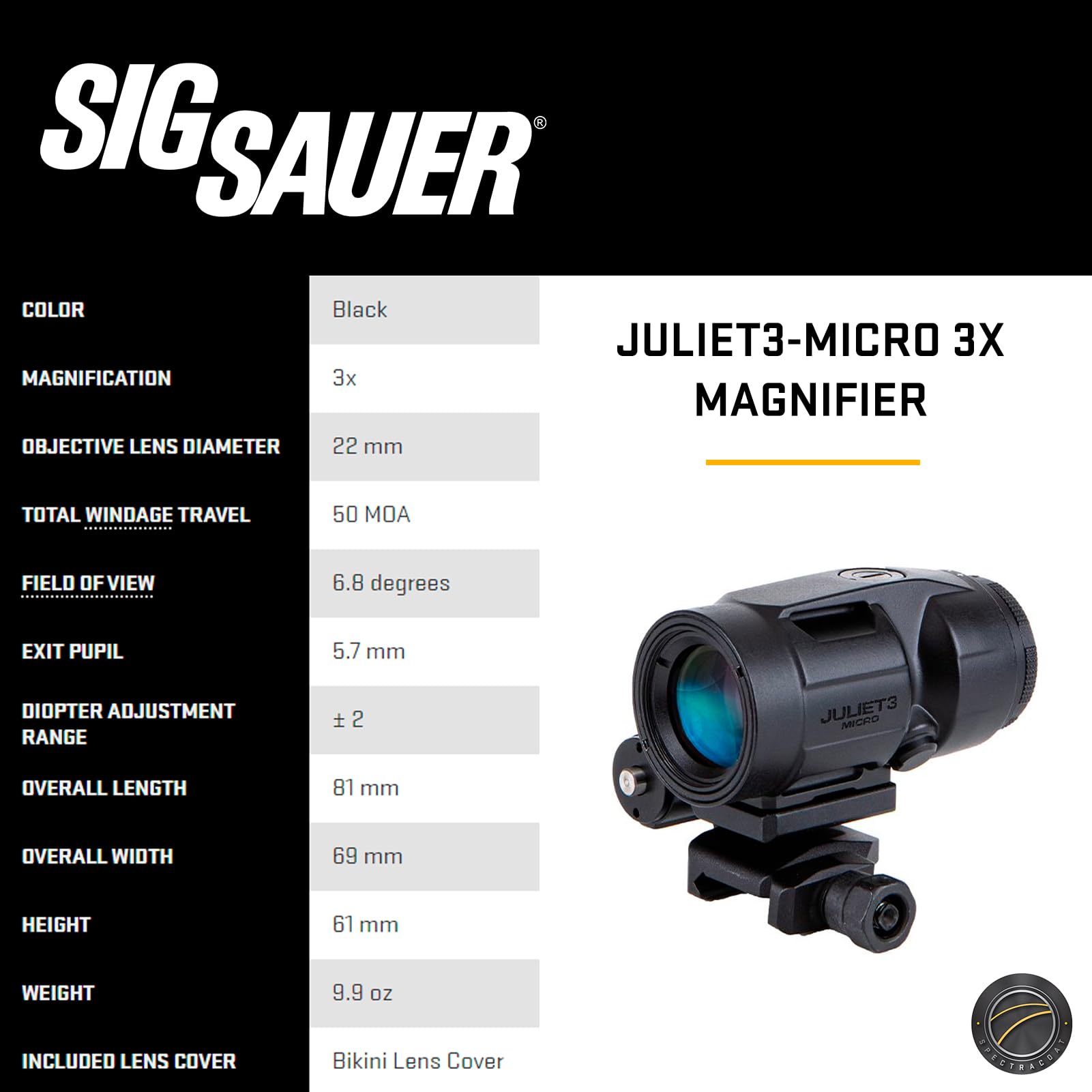 SIG SAUER optics IPX-7 waterproofing supports rugged field reliability.