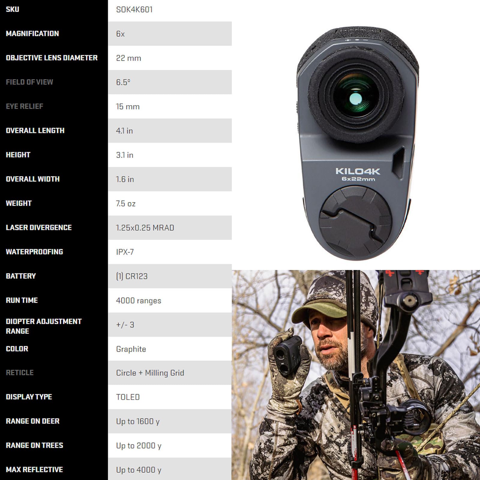 Sig Sauer KILO4K stealth ID design supports rugged field use