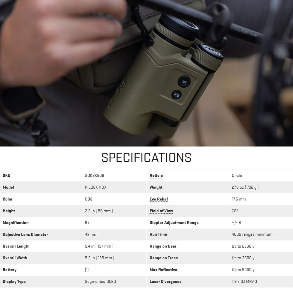 Sig Sauer KILO6K HDX ballistic sensor — real-time sensing supports quick targeting.