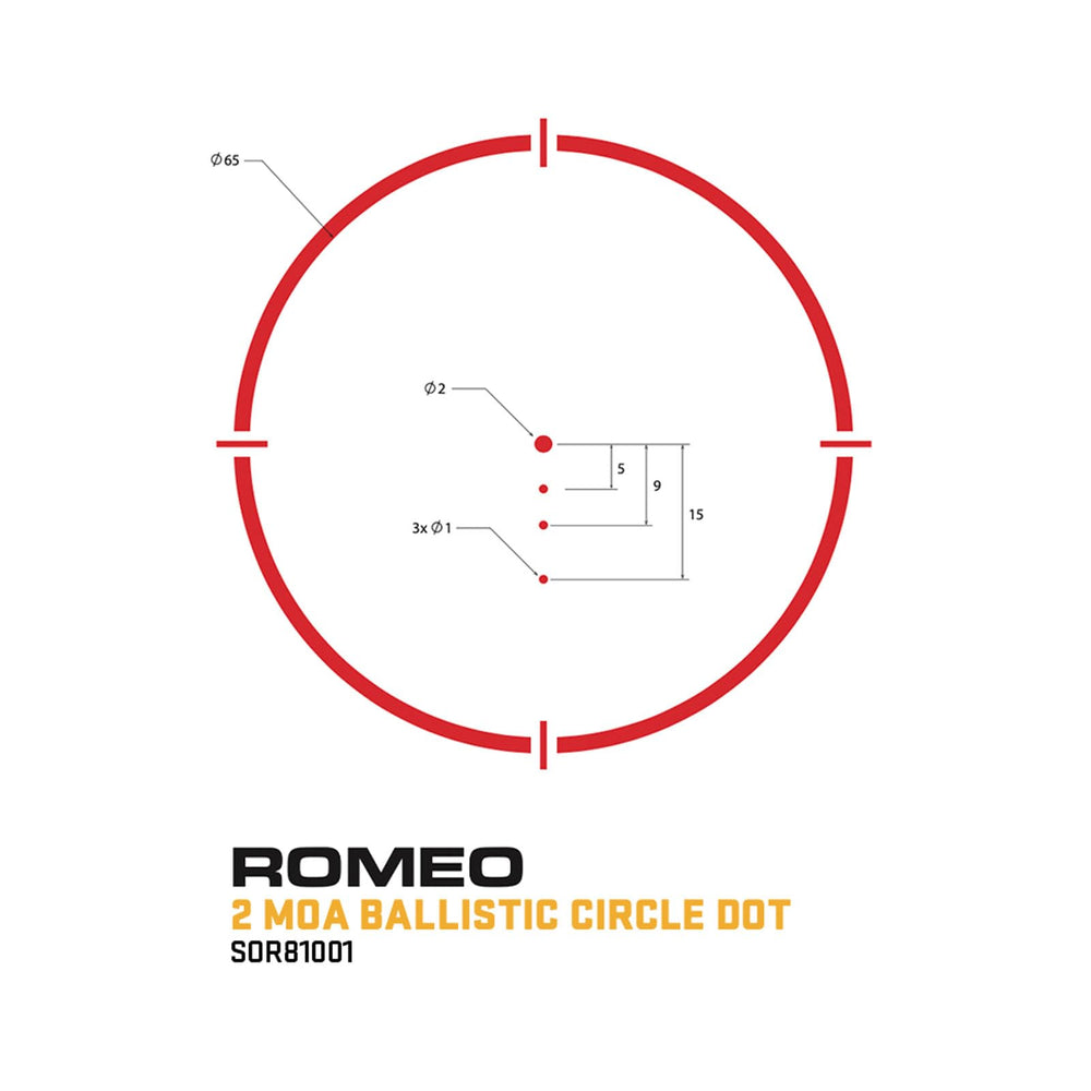 Sig Sauer ROMEO8H mount with 1/2 hex bolt for secure attachment.