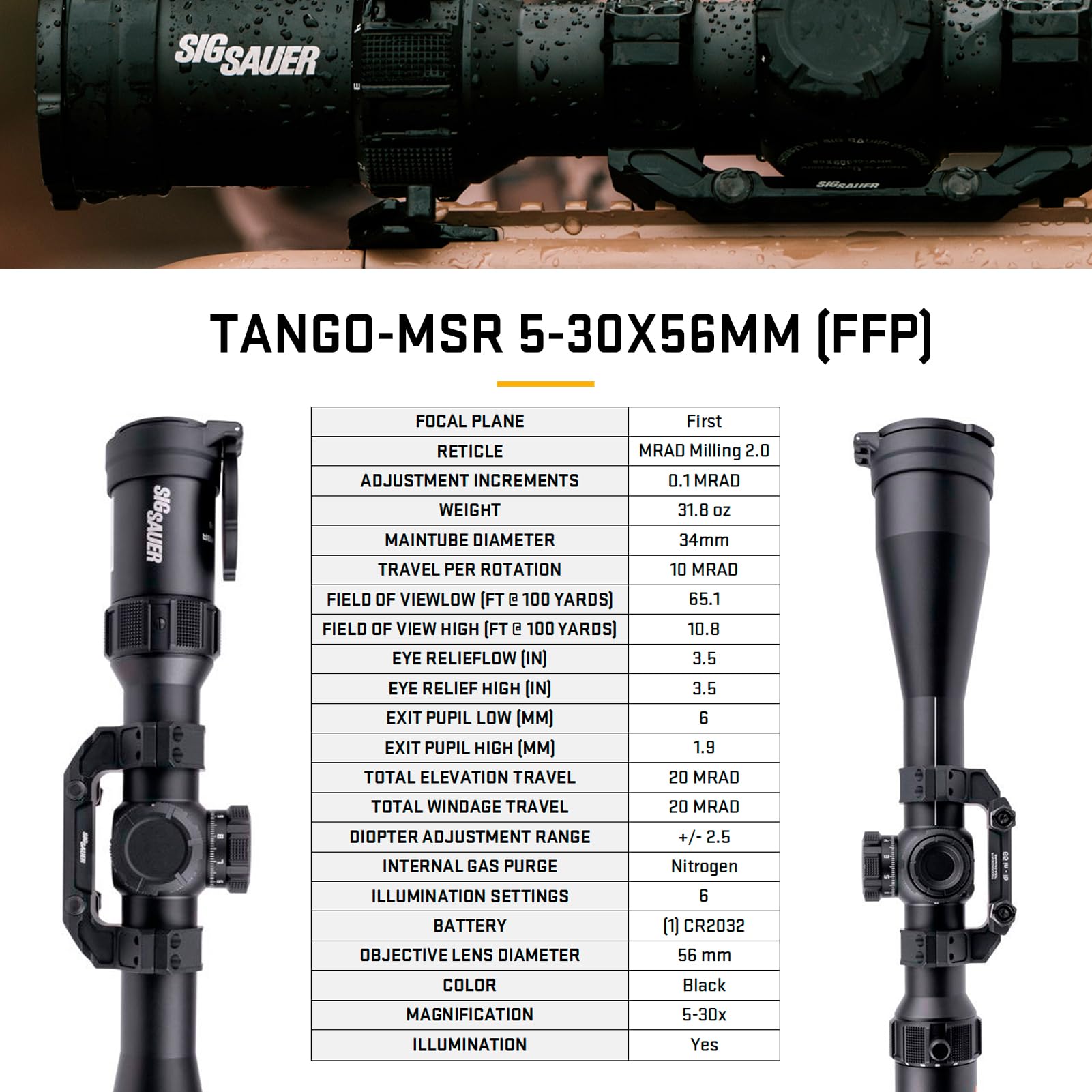 SIG SAUER Tango-MSR mount and flip covers, protect lenses while enabling fast access.