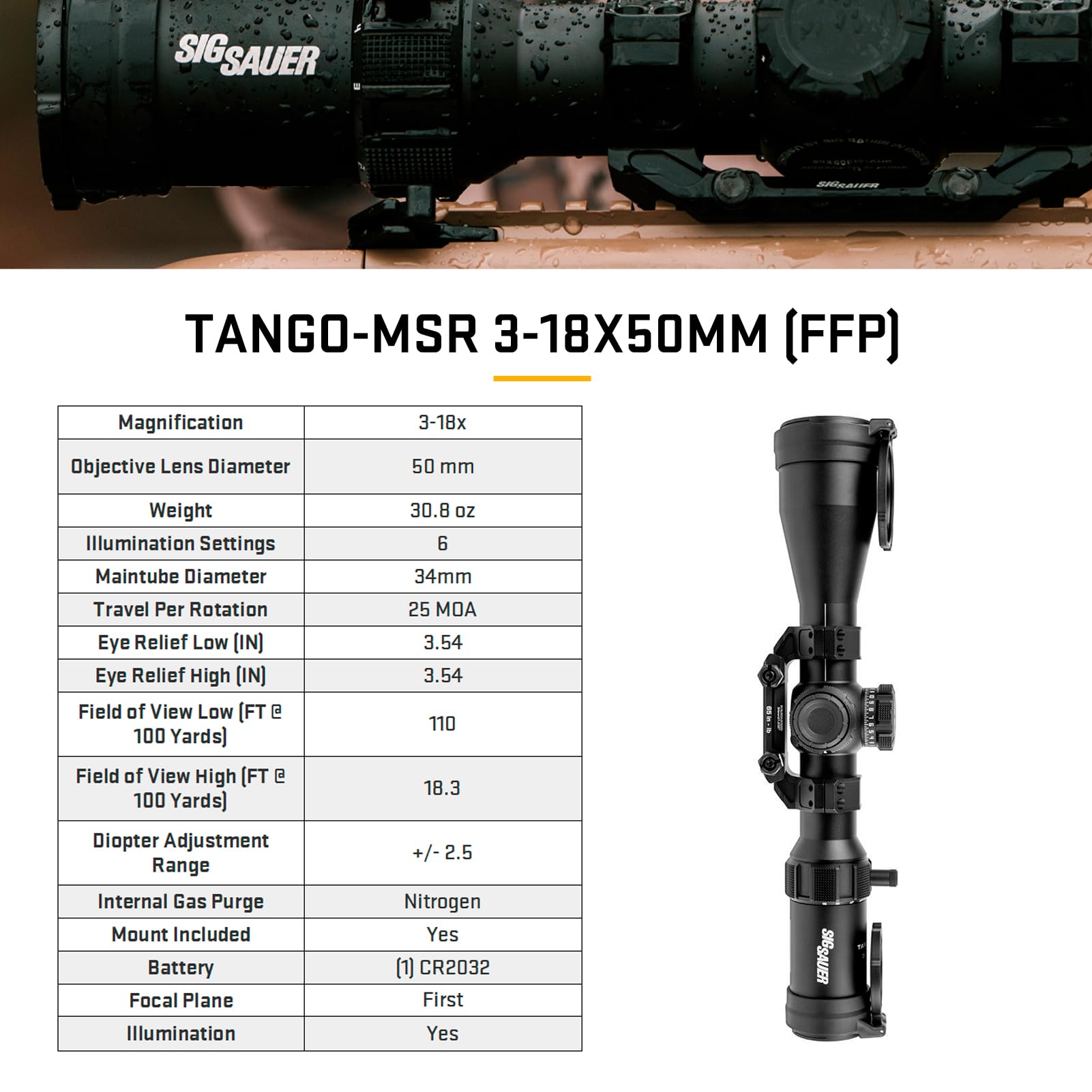 SIG SAUER Tango-MSR waterproof and fog-proof design withstands harsh weather