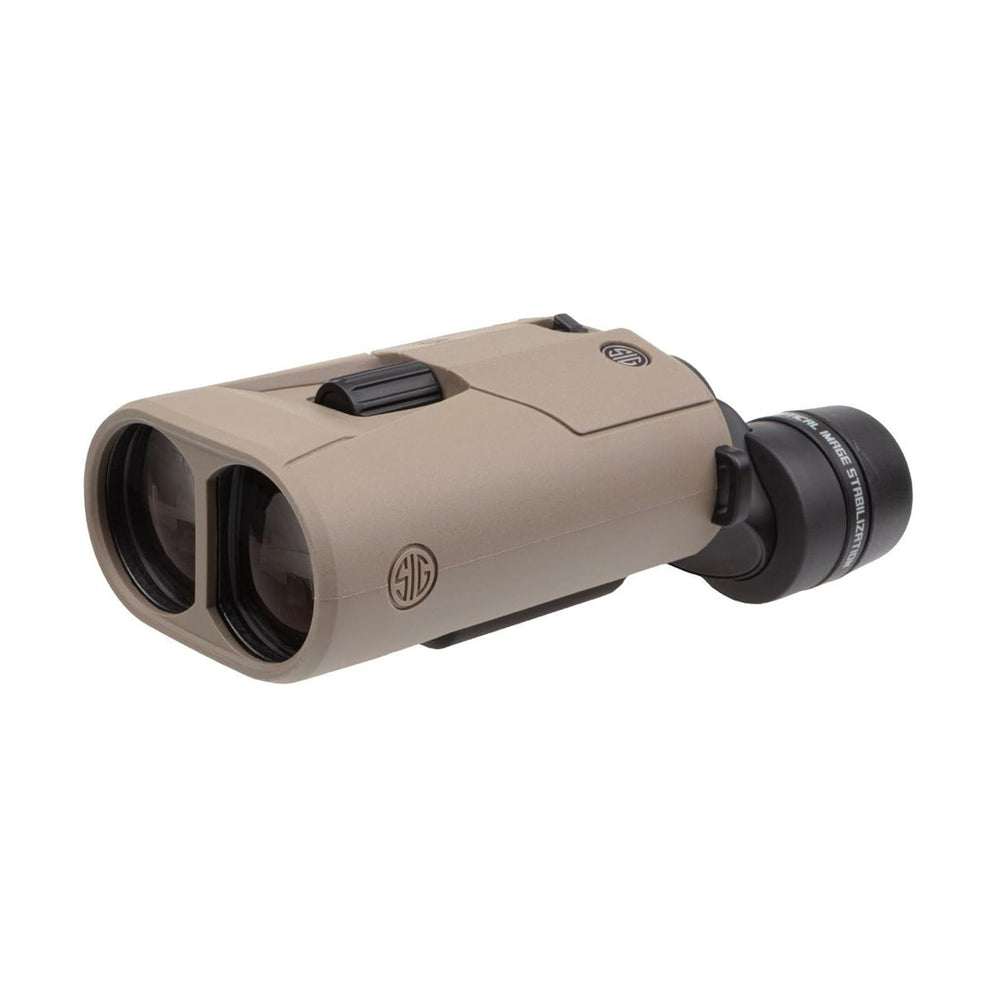 Sig Sauer Zulu6 HDX OIS 20x42 binoculars front view showing rugged field-ready housing for use
