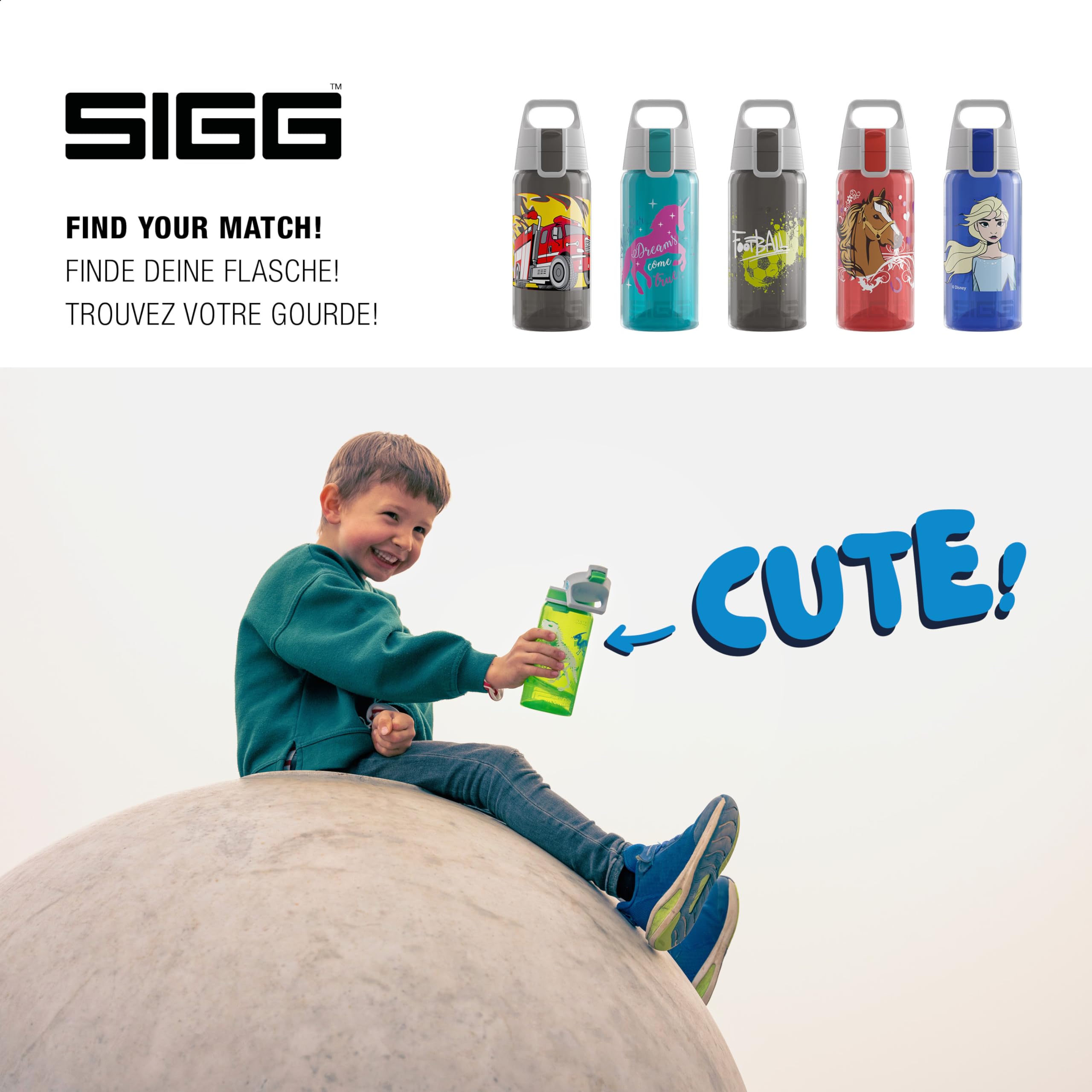 Sigg Viva One bottle in transparent polypropylene shows liquid level.