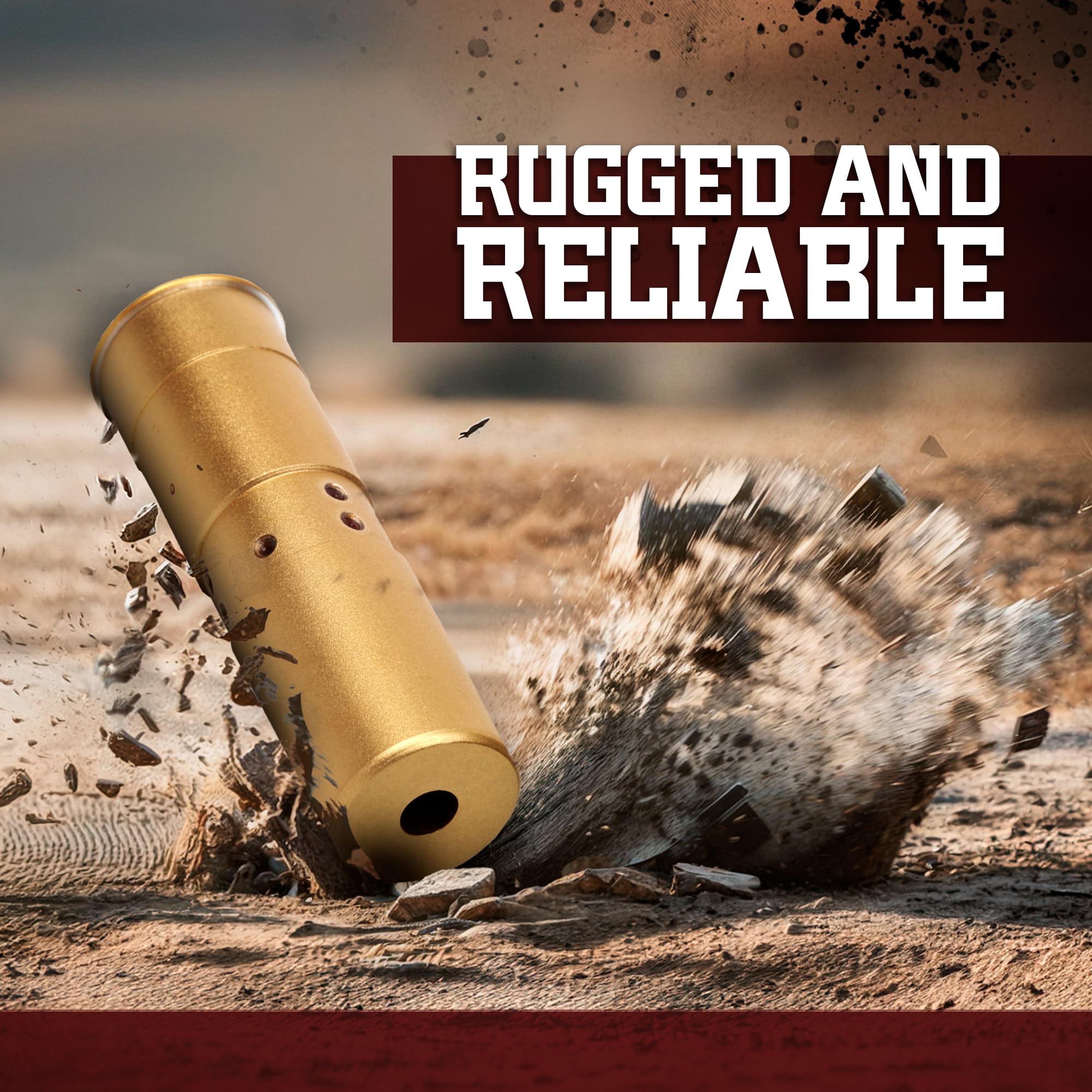 Sightmark boresight close-up shows the red laser in action
