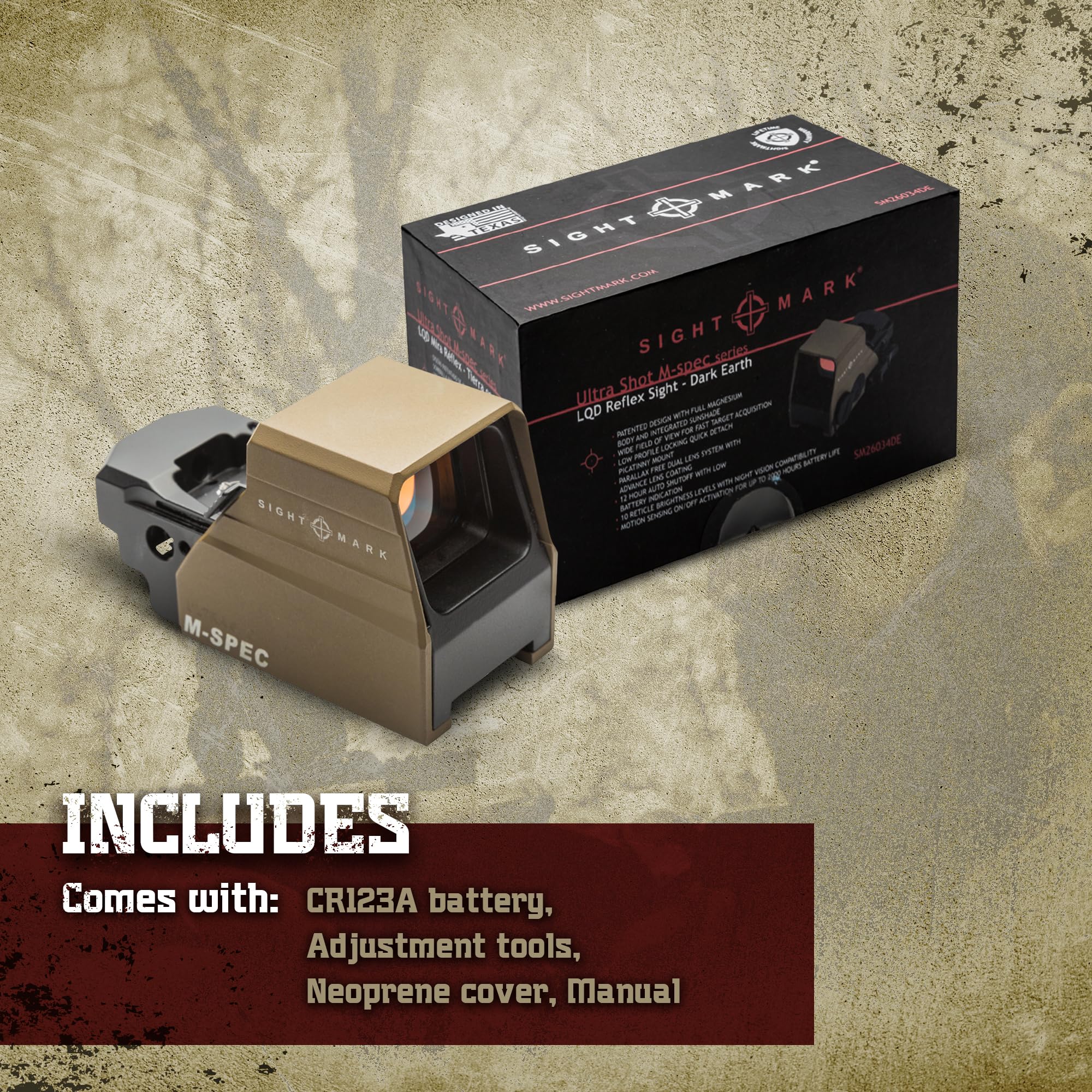 Sightmark Ultra Shot M-Spec LQD parallax-free system keeps the reticle aligned during head movement.