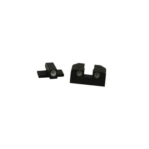 SigTac night sight front and rear set for 9mm/357SIG pistols, enhanced low-light visibility.