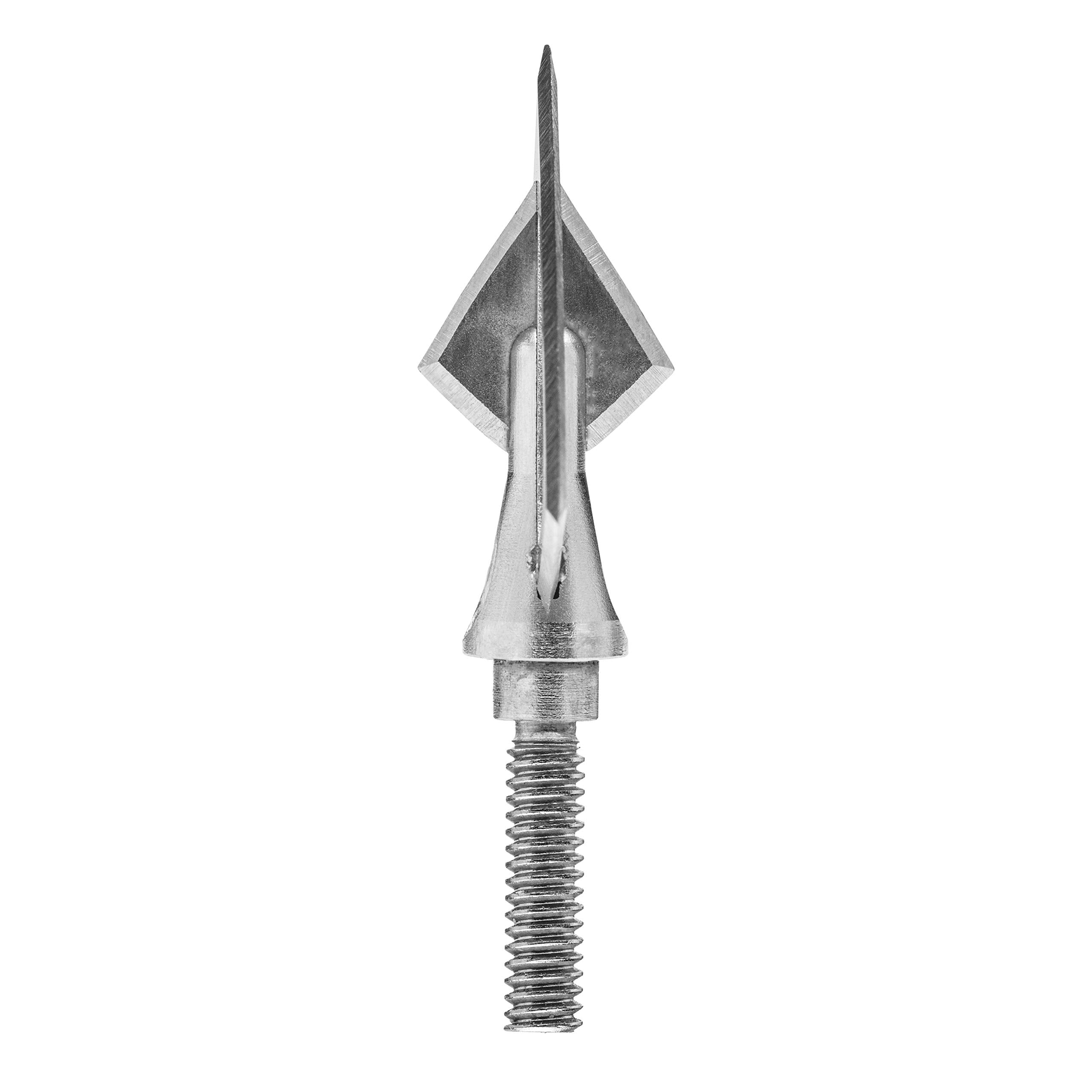 SIK F4CB broadhead shows a 27-degree razor-honed angle for clean cuts.