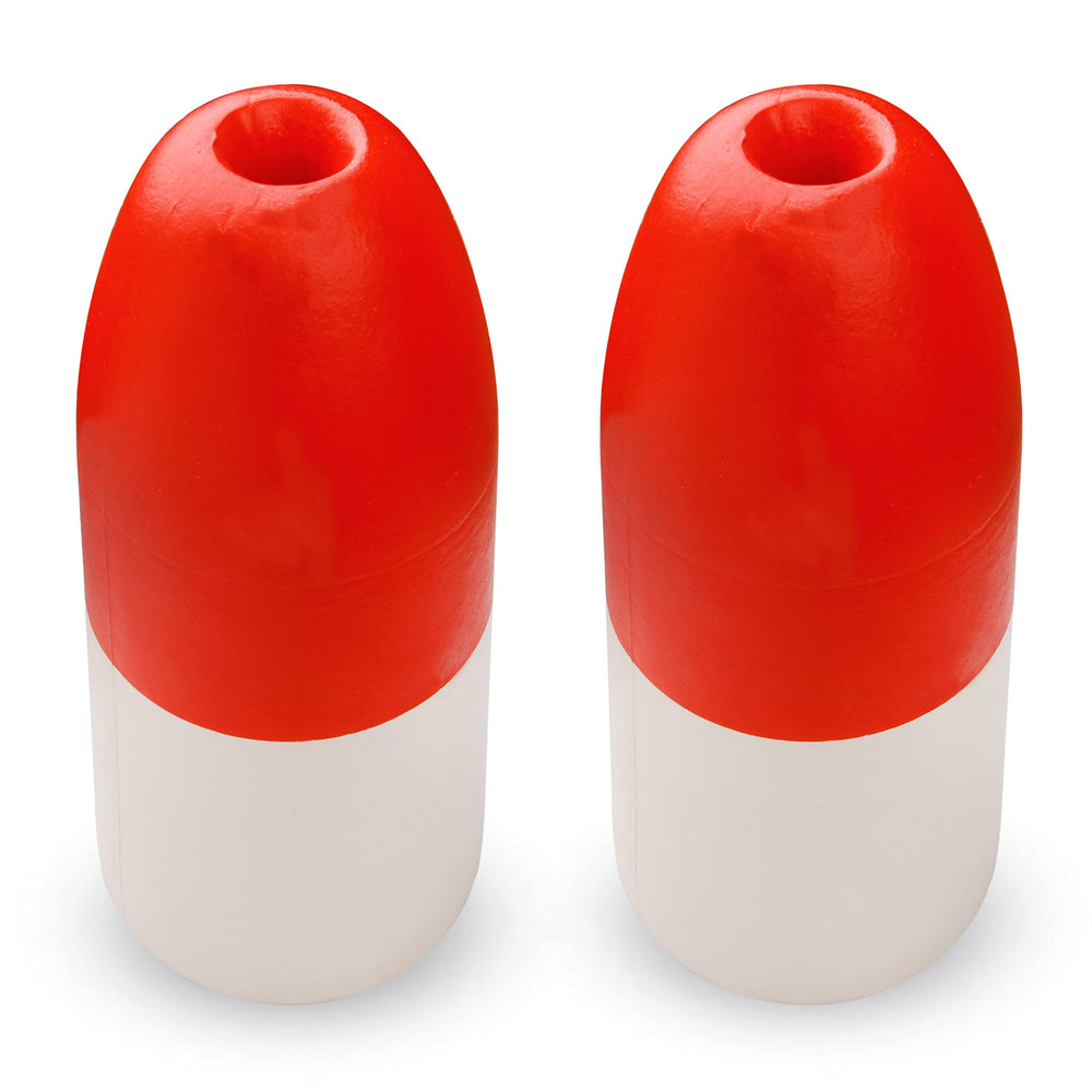 Marker buoy for crab pots in red/white