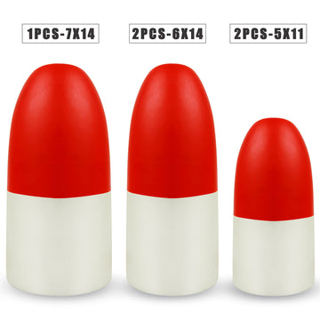 Close-up of red/white visibility on crab float
