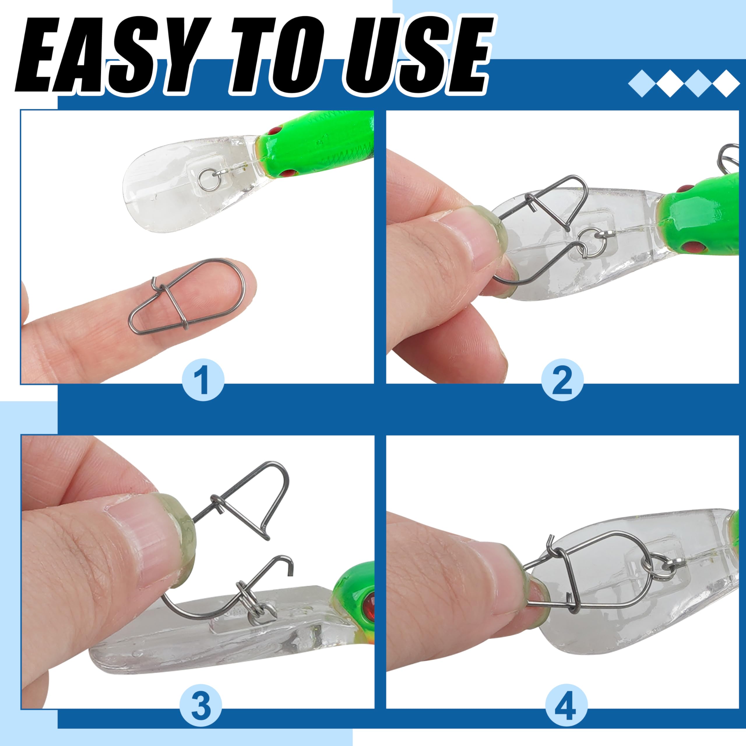 Lures connected to a quick-change clip