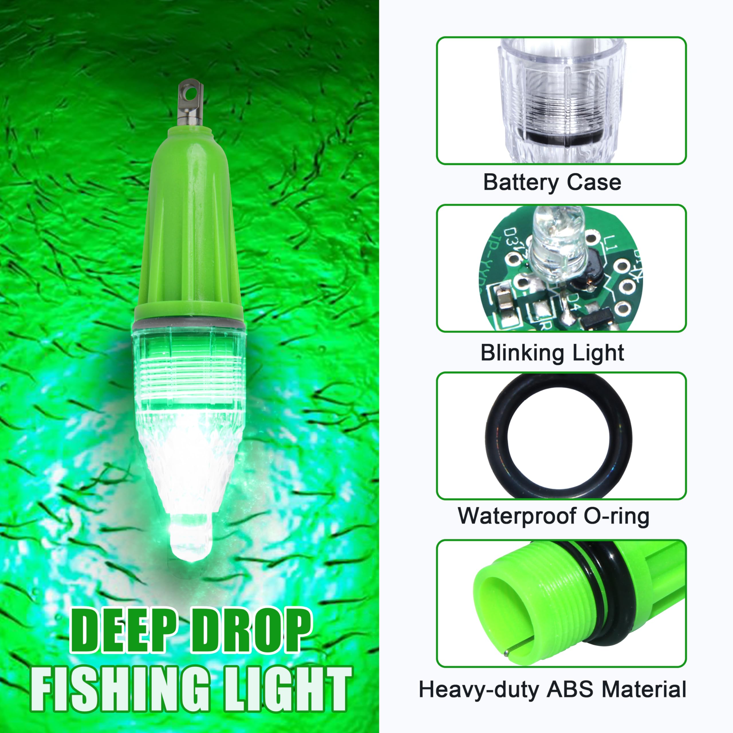 SILANON Deep Drop LED Fishing Light 4.7 inch red color underwater lure