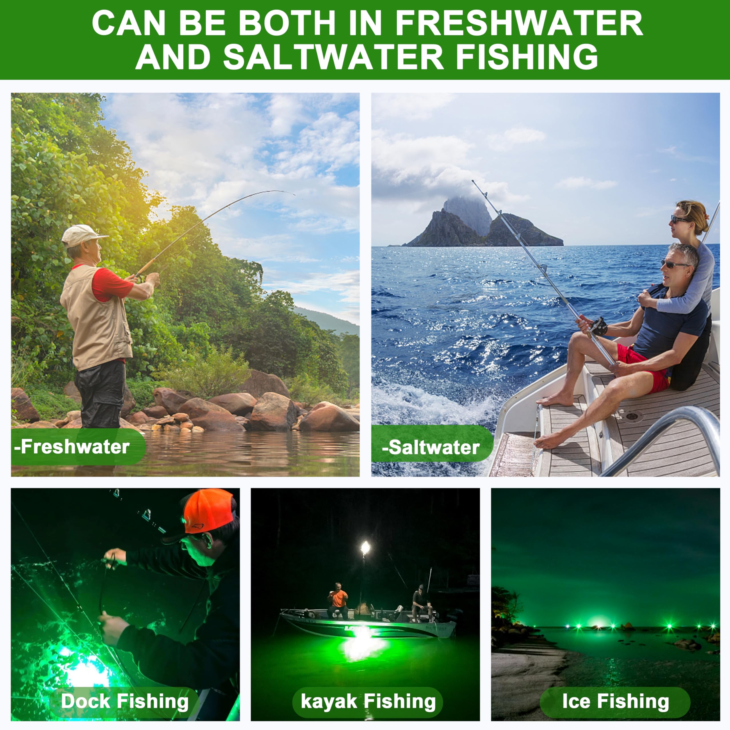 SILANON Deep Drop LED Fishing Light 6.7 inch white color underwater lure