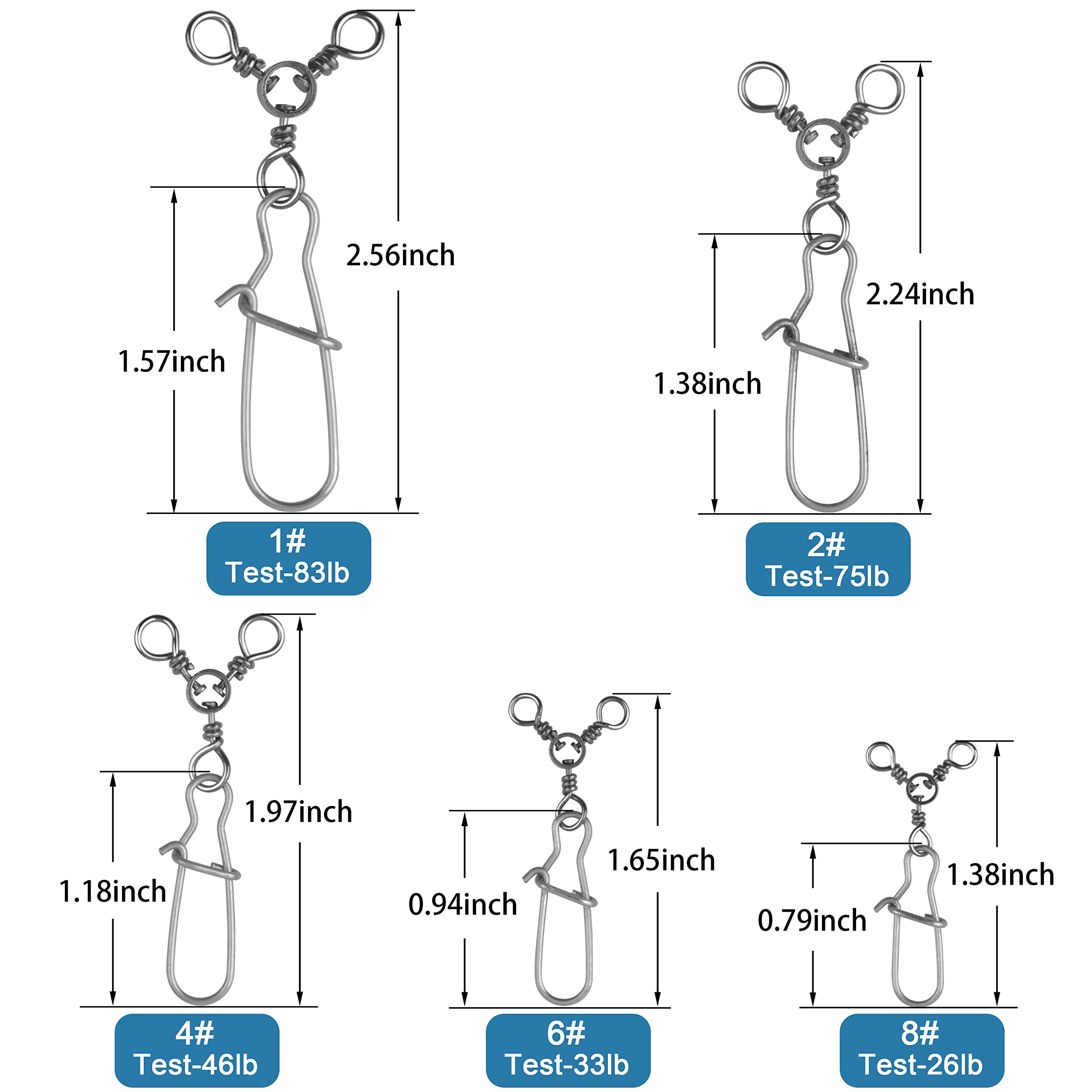 Versatile rigging with 3 way swivels for live bait and trolling