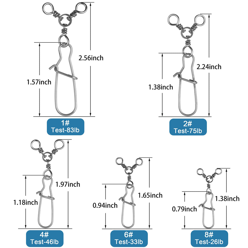 Versatile rigging with 3 way swivels for live bait and trolling