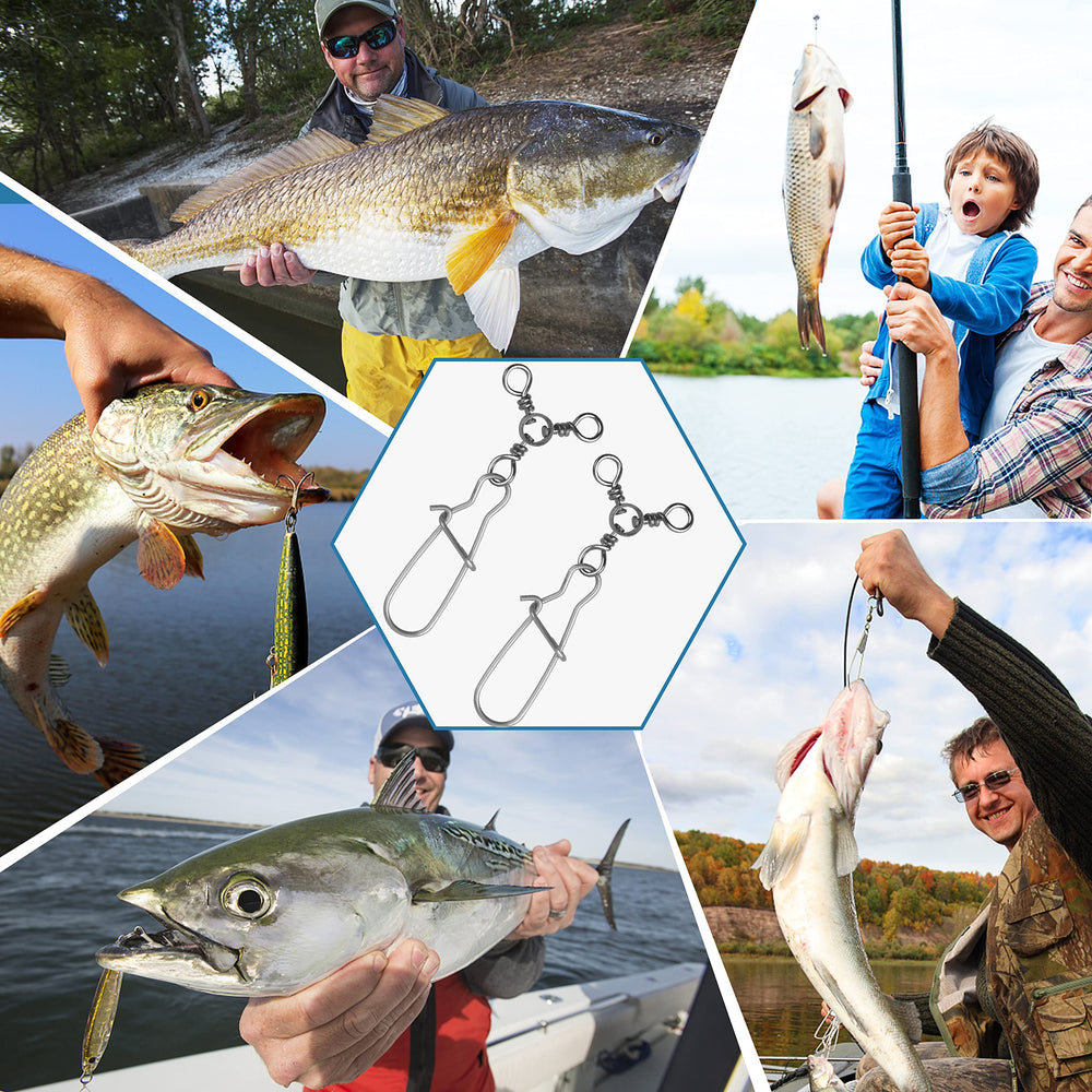 Saltwater and freshwater fishing application with swivels