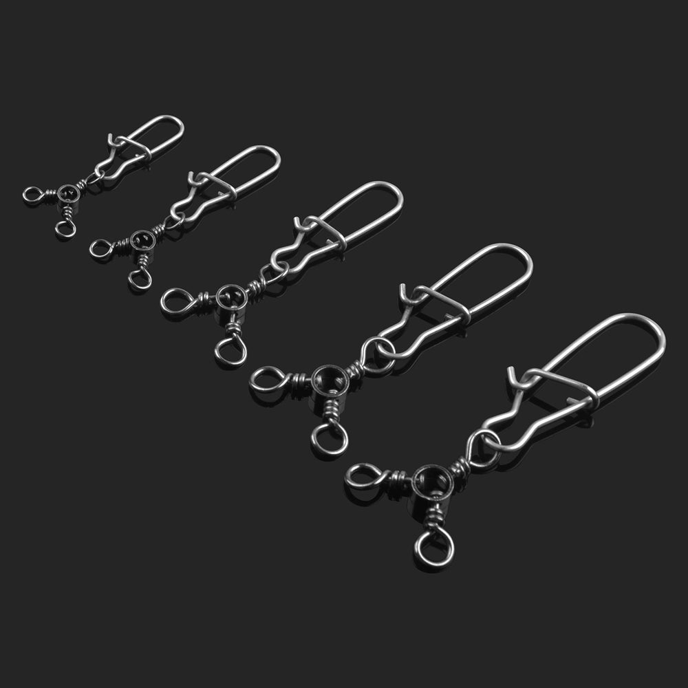 Package of 35 high strength snap swivels with 26-83 lb test