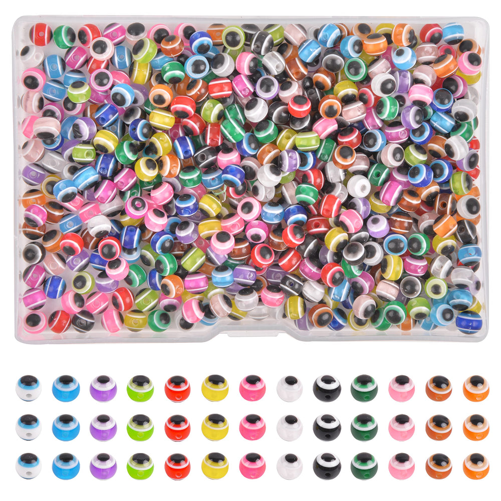 SILANON fishing eye beads 5mm, 300pcs in assorted colors in a box