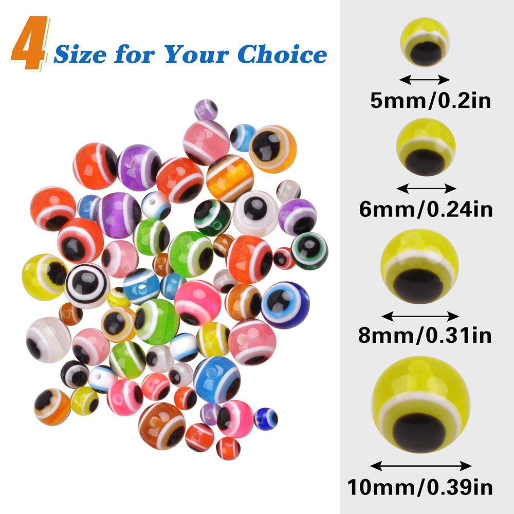 SILANON fishing eye beads 6mm, 300pcs in assorted colors in a box