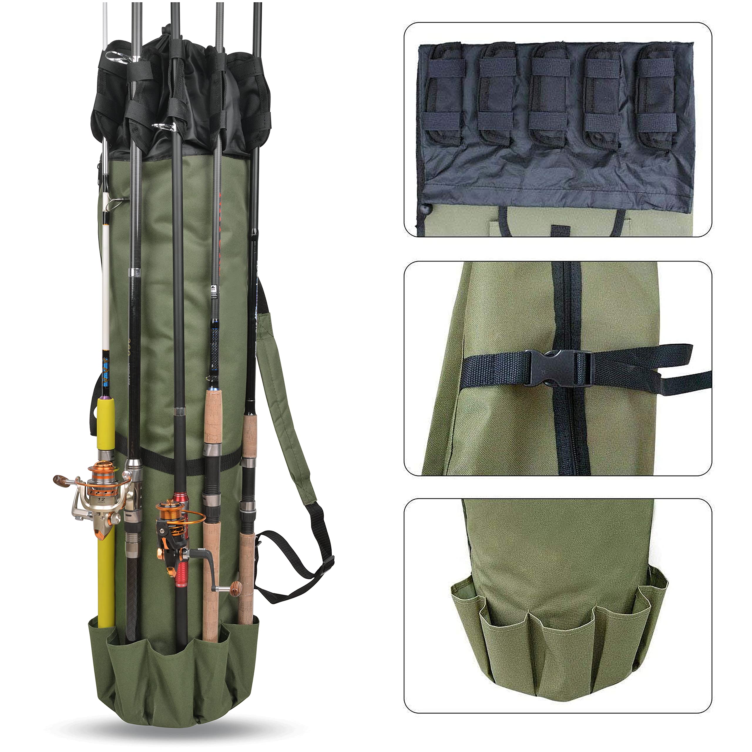 Drawstring closure and buckle detail