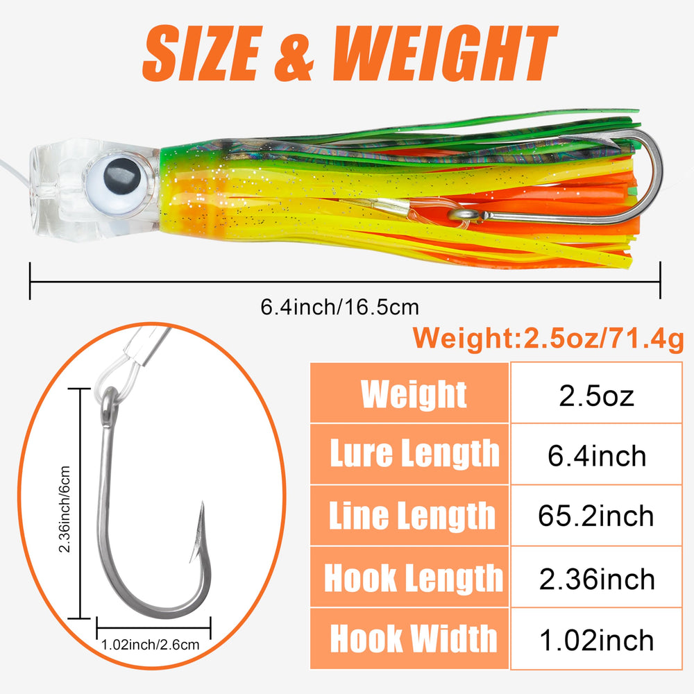 SILANON trolling lures 6in tentacle skirts durable and weed-resistant