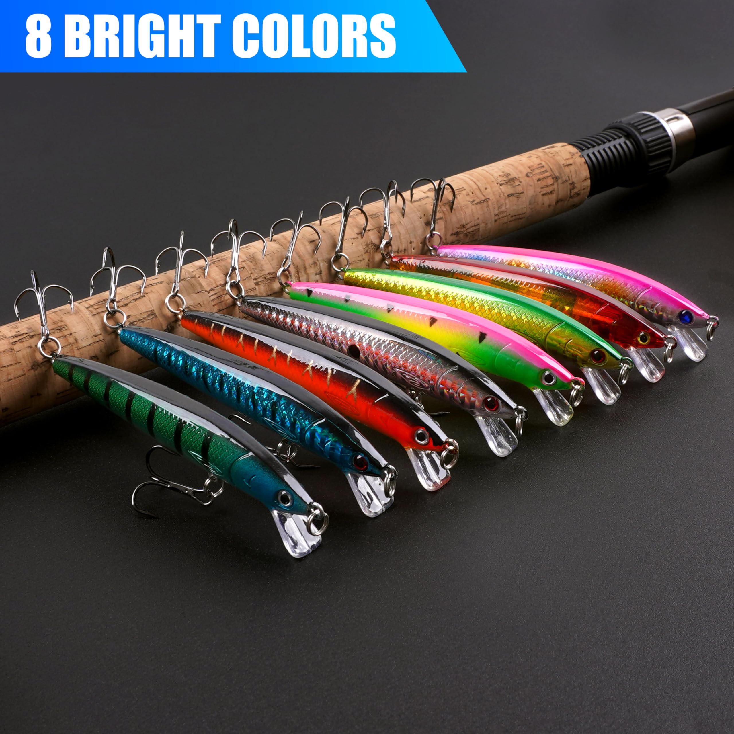 ABS plastic suspending jerkbait with internal steel balls