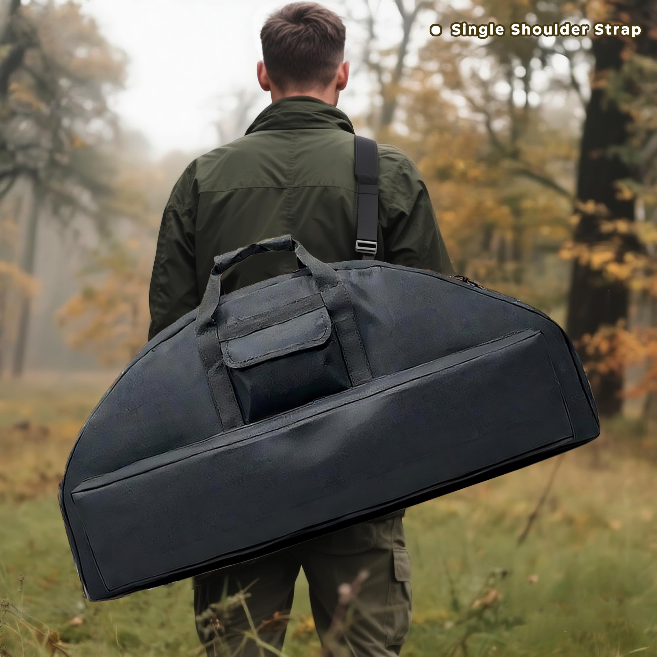 Silfrae bow case exterior pocket with arrows emphasizes convenient ammo storage