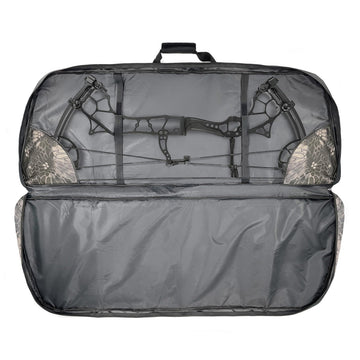 Silfrae compound bow case arrow pocket helps organize extra gear for quick access