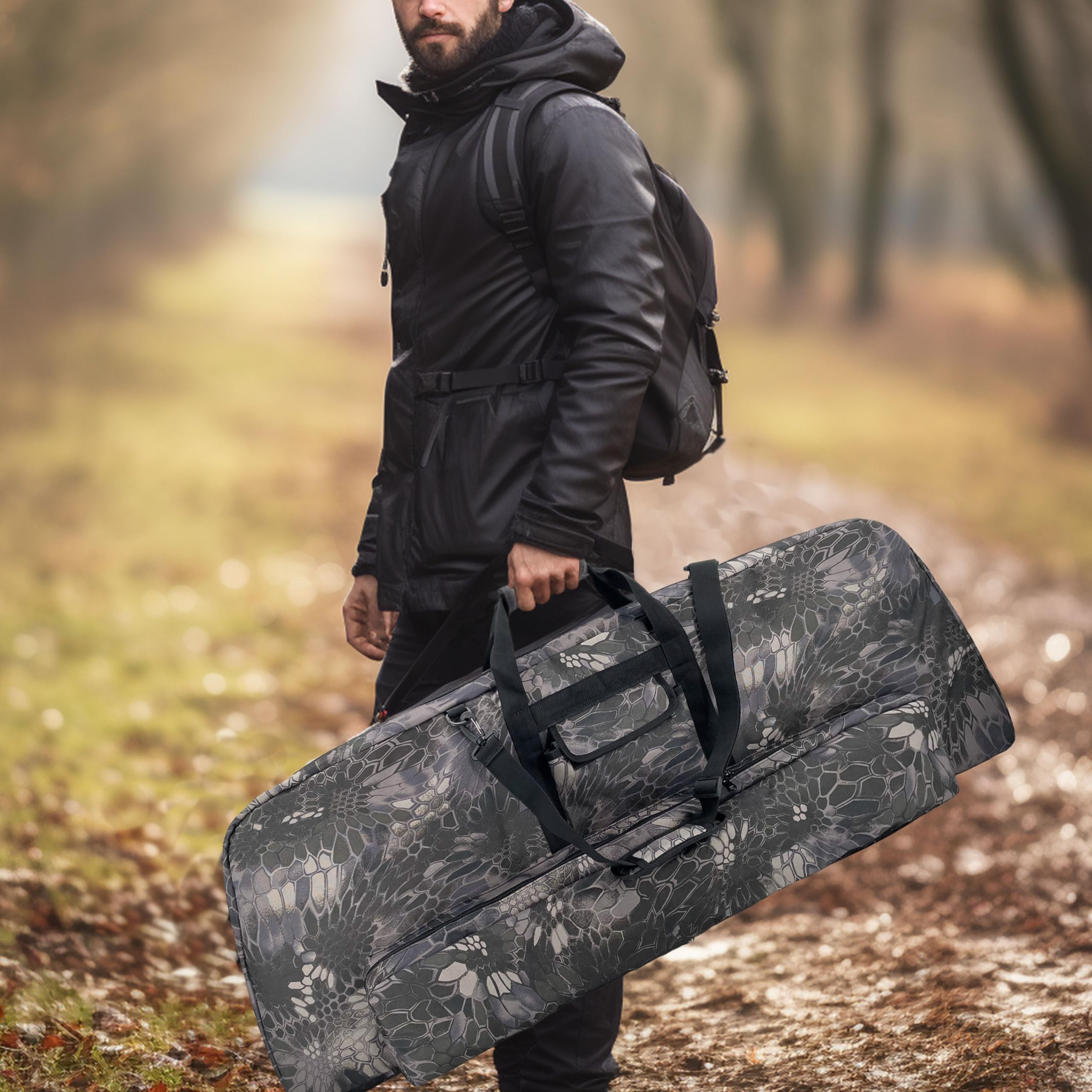Silfrae compound bow case double-ended zipper allows easy access